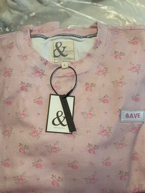 AMPERSAND AVE Pink Floral Crew Sweatshirt